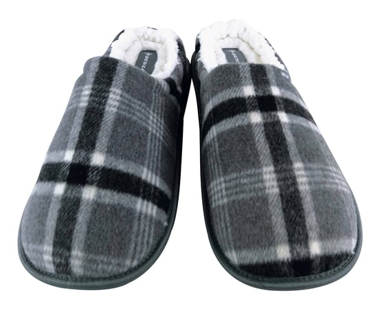 Dunlop - Heren Warm Pluche Fleece Gevoerde Instap Slippers met Geruit Patroon - Image 2