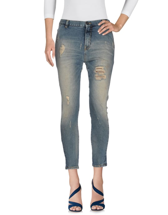 Pinko Blue Cotton Cropped Jeans