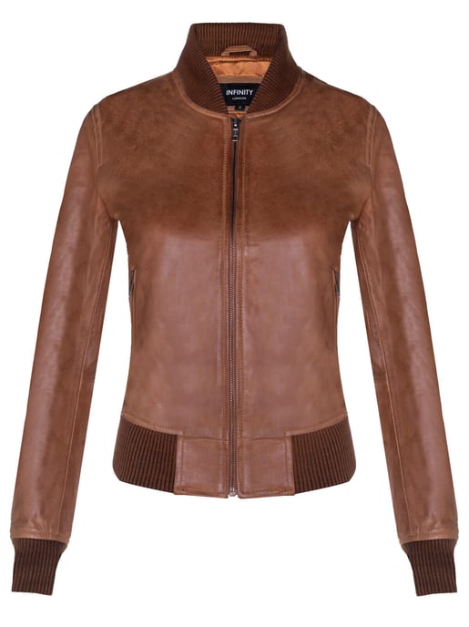 Women's MA-1 Classic Leather Bomber Jacket - Newcastle