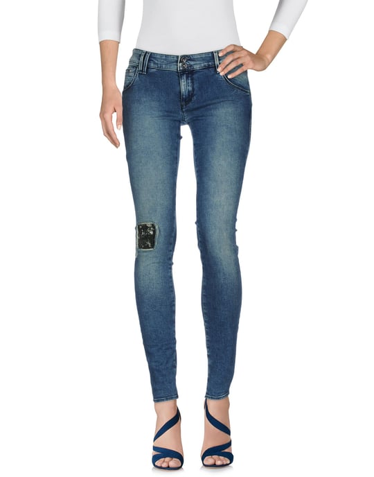 Gas Blue Cotton Skinny Jeans