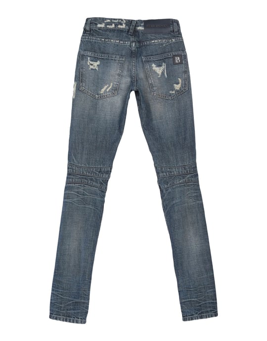 Pierre Balmain Blue Cotton Worn Effect Jeans