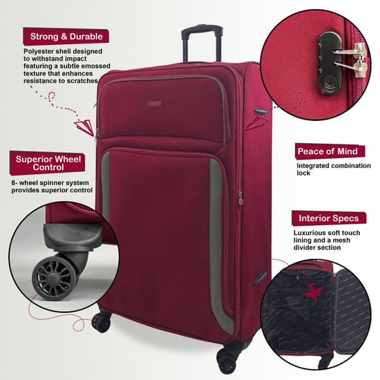 Soft 8 Wheel Luggage Light Travel Suitcases