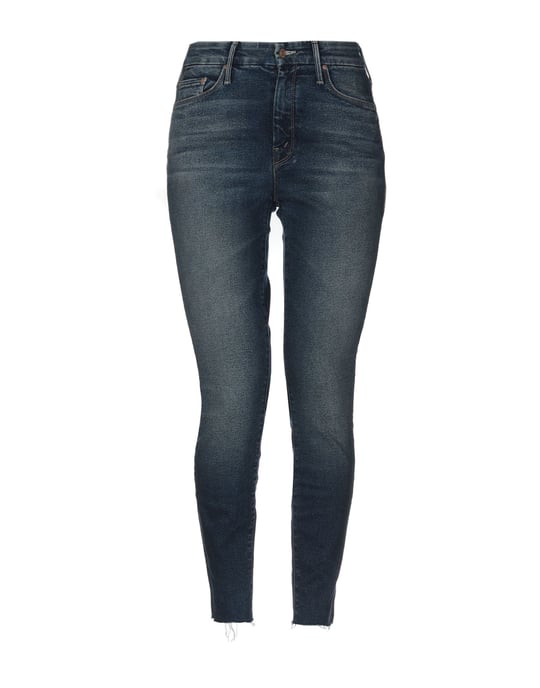 Mother Blue Cotton Skinny Jeans
