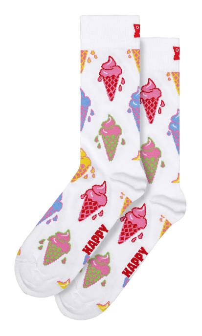 IJsroom Sokken | Happy Socks | Grappige Cadeau Sokken - Wit - Image 1