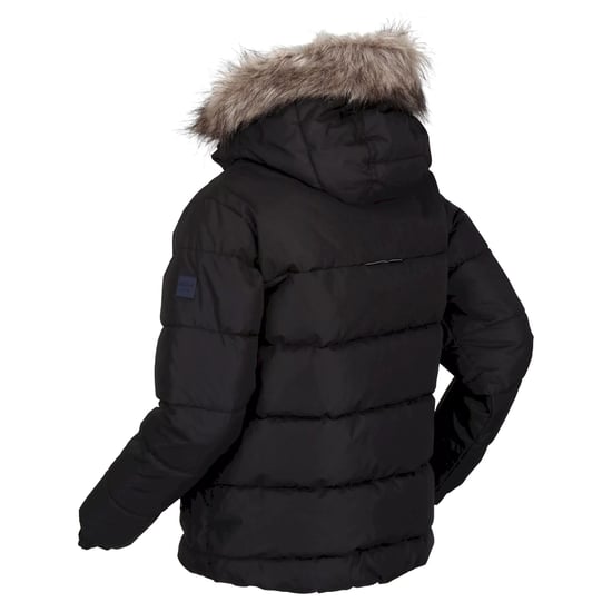 Regatta Parka met imitatiebont voor kinderen (Zwart) - Image 4