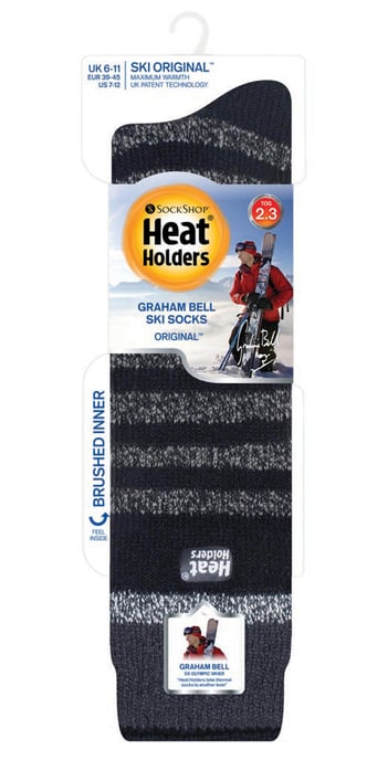 Heat Holders - Kniehoge thermo skisokken voor heren - Zwarte Streep - Image 2