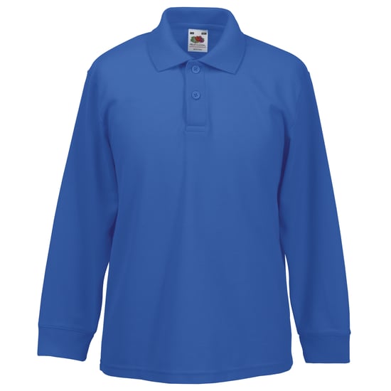 Fruit Of The Loom Kinder Polo Lange Mouwen 65/35 Piqué / Kinderpolo (Royaal Blauw) - Image 1