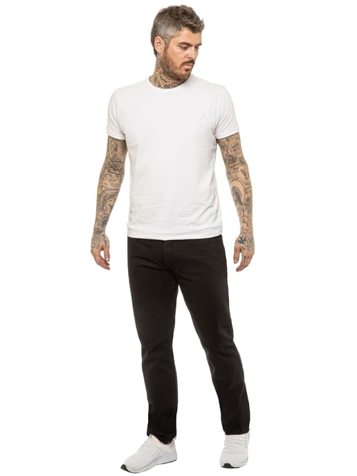Enzo | Mens Designer Regular Fit Denim Jeans -Black