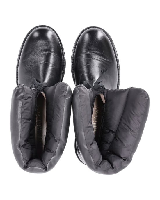 Stuart Weitzman Tyler Quilted Ankle Boots in Black Leather - Image 5