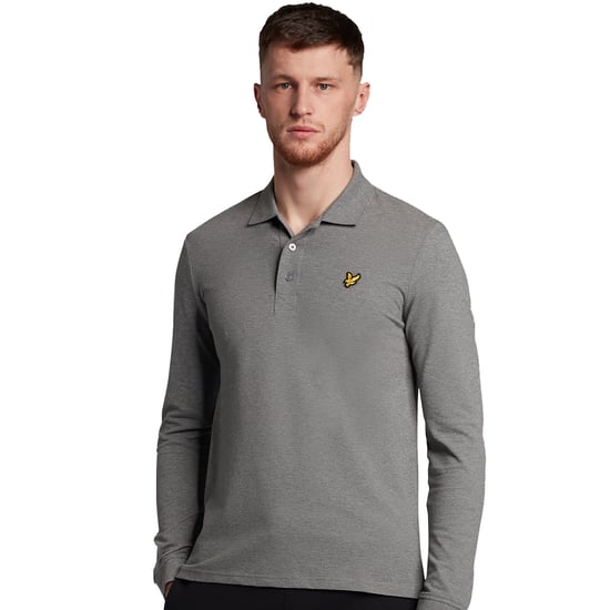 Lyle & Scott Polo shirt met lange mouwen in Grijs - Image 1