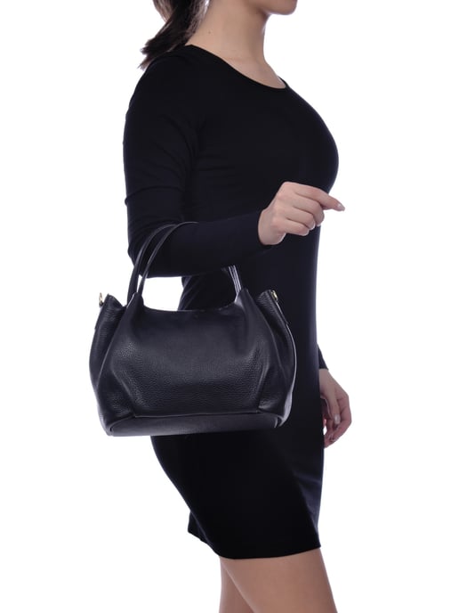 Anna Luchini SS22 AL 1437 Zwart Rundleer Tas - Image 5