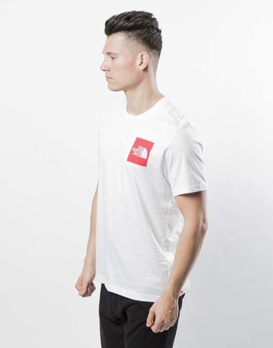 The North Face Heren Fine Short Sleeve T Shirt Wit/Rood - Image 4