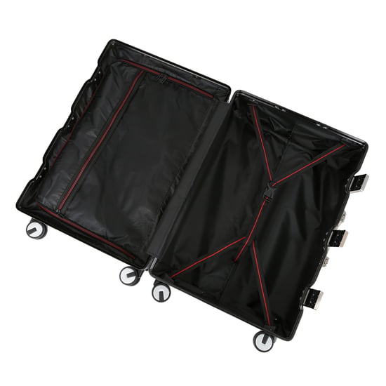 Hardshell Silver Suitcase Set Robust 8 Wheel Luggage Cabin Case Bag