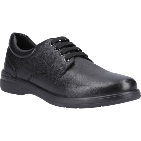 Hush Puppies Marco Leer Heren Zwart Veterschoenen - Image 1