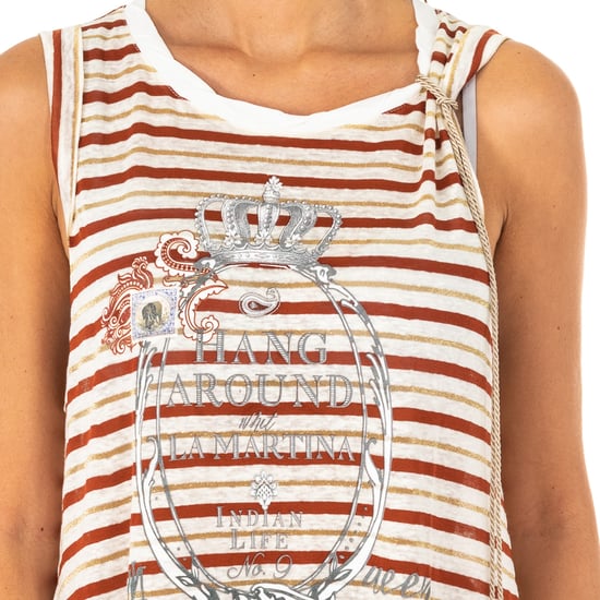Sleeveless dress with round neck LWRE31 woman