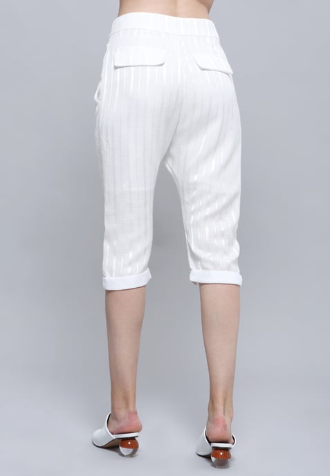 Satijnen trim Capri op maat gemaakte broek - Image 3