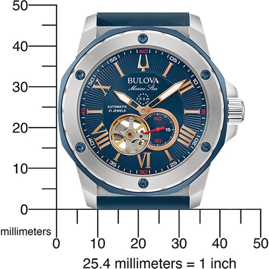 Bulova Marine Star Men's Blue Watch 98A282