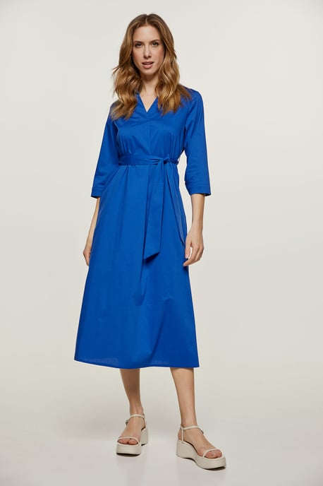 Midi Royal Blue Jurk met Riem - Image 1
