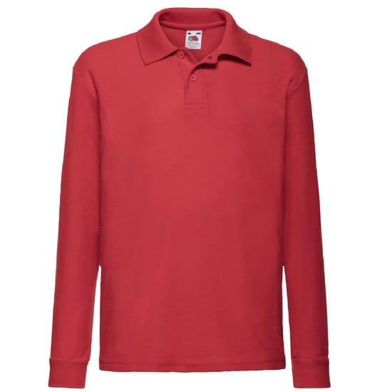 Fruit Of The Loom Kinder Polo Lange Mouwen 65/35 Piqué / Kinderpolo (Rood) - Image 1