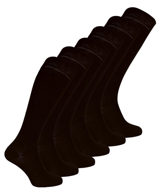 Sock Snob - 6 Paar Multipack Dames Extra Lange Bamboe Sokken Ademende Kniekousen - Zwart - Image 1