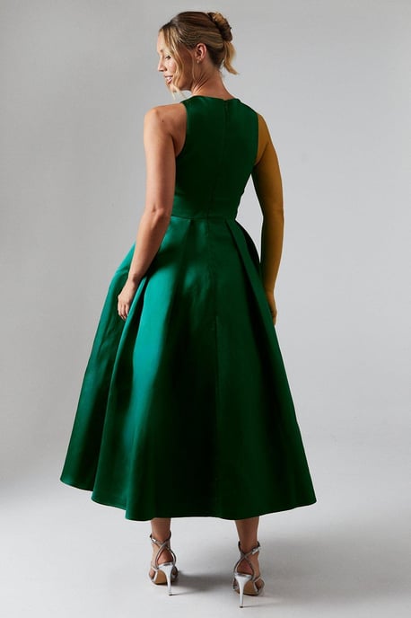 Cross Neck Twill Bridesmaids Dress - Image 3