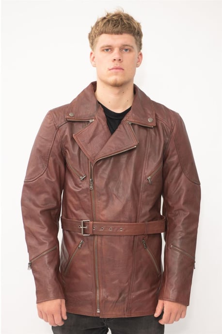 Mens Cross Zip CE Armour Biker Jacket - Budapest