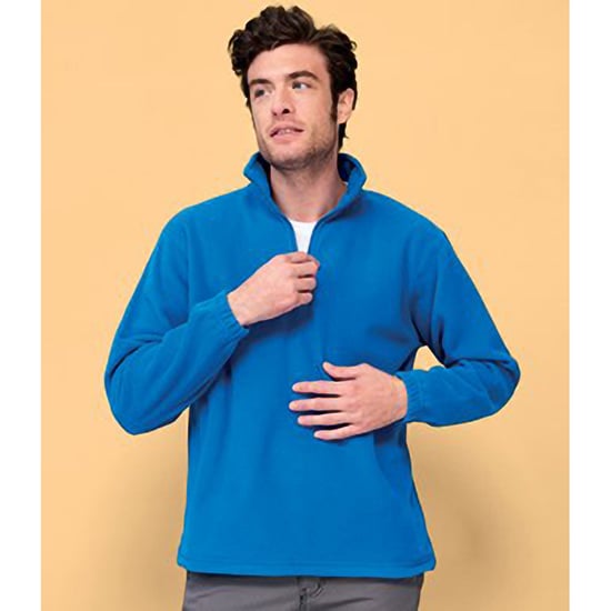 SOLS Ness Unisex Zip Neck Anti-Pill Fleece Top (Koningsblauw) - Image 4