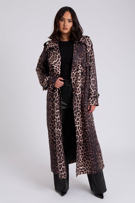 Urban Bliss Leopard Print Trench