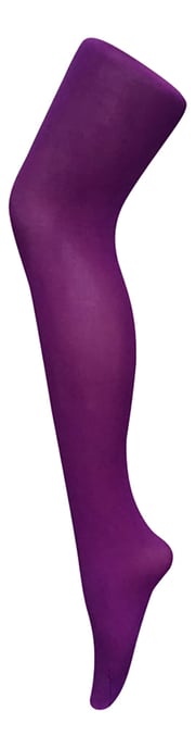Dames 80 denier ondoorzichtige effen gekleurde panty's - Keizerlijk Paars - Image 1