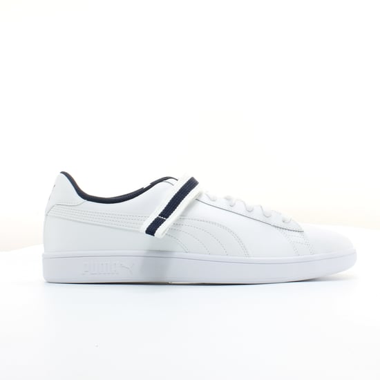 Puma Smash V2 White Leather Mens Lace Up Trainers 366912 02