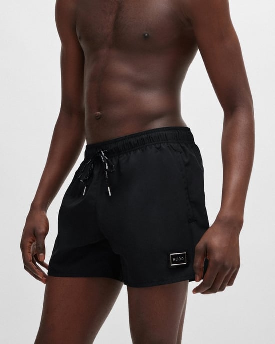 HUGO DODO Mens Fully Lined Swim Shorts with Logo Detail