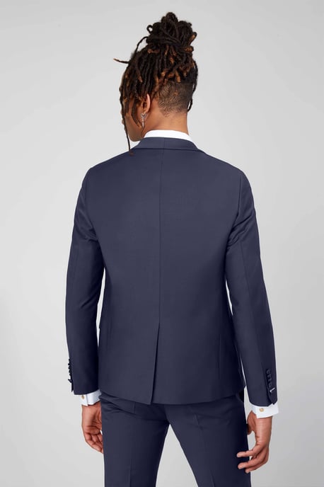 Ellroy Skinny Fit Navy Wool Jacket