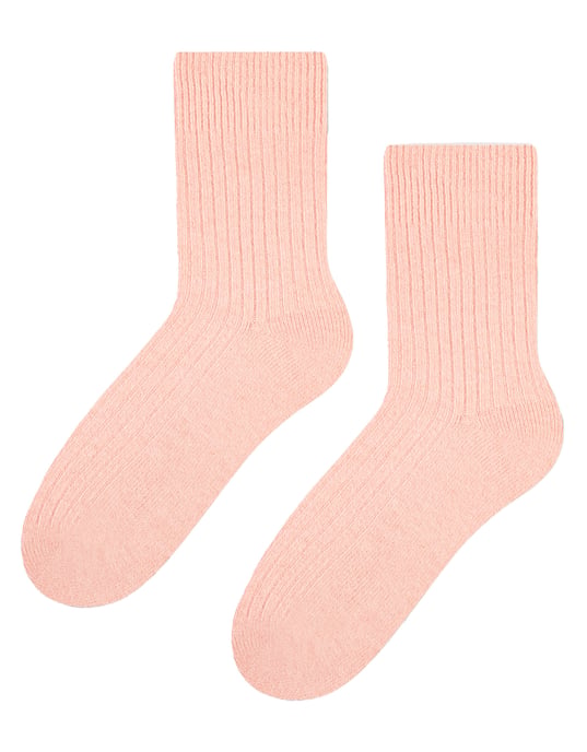 Steven - 1 Paar Dames Wol Jurk Sokken - Thermische Gebreide Sokken voor Winter - Lichtroze - Image 1