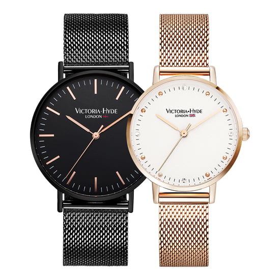 VICTORIA HYDE Couple Horloges Geschenkset Zwart Roségoud - Image 1