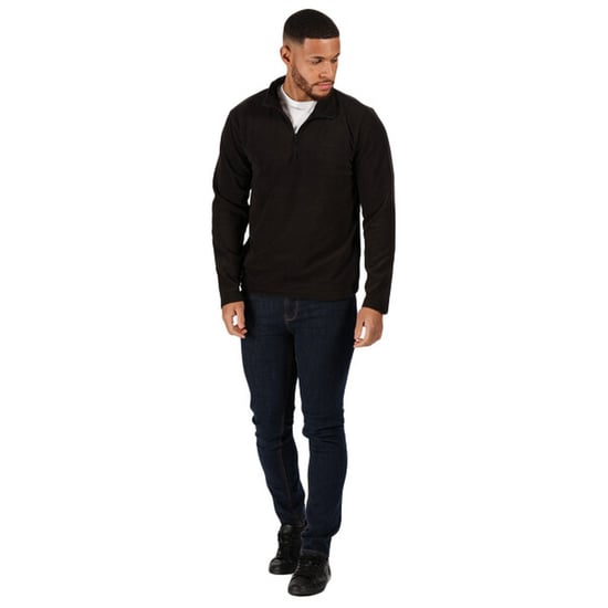 Regatta Mens Micro Zip Neck Fleece Top (Black)