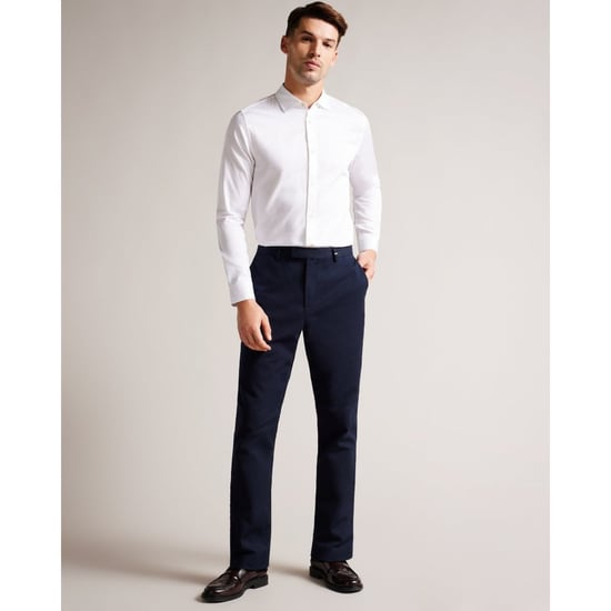 Men's Ted Baker Bellow Long Sleeve Stretch Smart Shirt in White