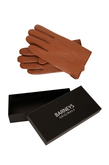 Barneys Originals Gift Boxed Tan Classic Leather Glove