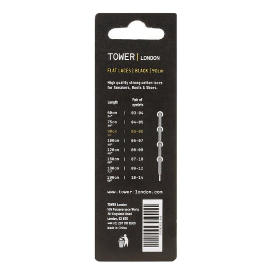 TOWER London Zwarte platte veters (90cm) - Image 2