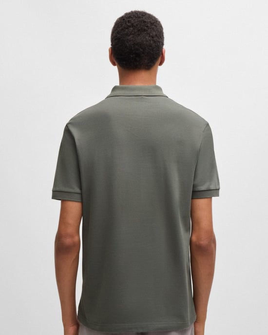 BOSS Orange Passenger Heren Stretch-Katoenen Slim-Fit Polo Shirt met Logo Patches - Image 4