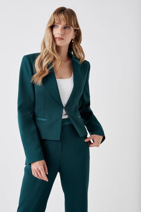 Tailored Satin Trim Blazer