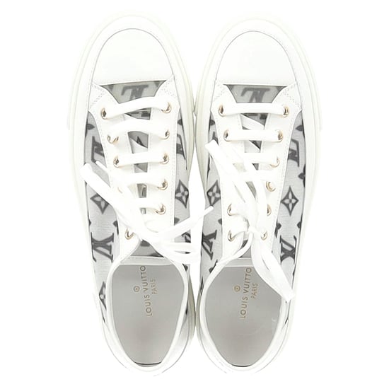 Louis Vuitton Monogram Mesh Accent Low-Top Sneakers  in White Leather - Image 4