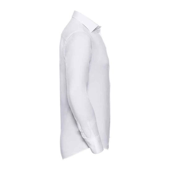 Russell Collection Heren Stretch Overhemd Met Lange Mouwen (Wit) - Image 3