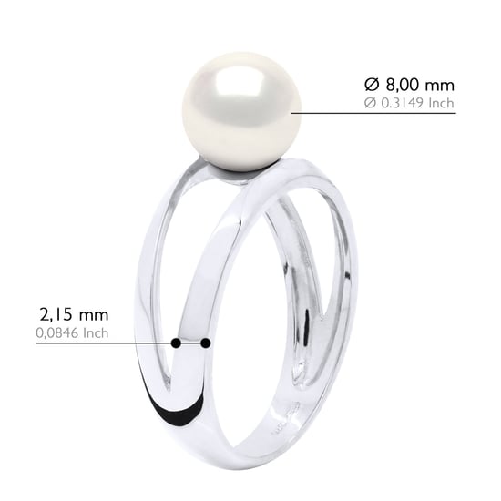 Ring - Wit Goud 375 - Echte Cultiveerde Zoetwaterparel Rond 8-9 mm - Image 2