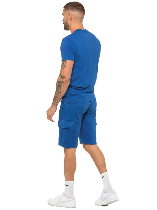 Enzo | Heren T-shirt Trainingspak Met Korte Broek Set - Blauw - Image 4