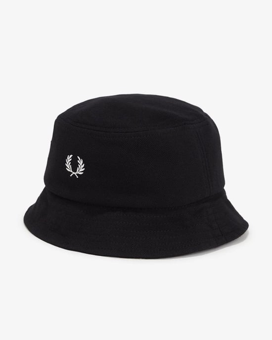 Winkel Voor Fred Perry Pique Katoenen Zwarte Bucket Hoeden - Image 1