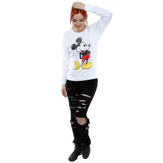 Disney Dames/Dames Mickey Mouse Classic Kick Sweatshirt (Wit) - Image 4
