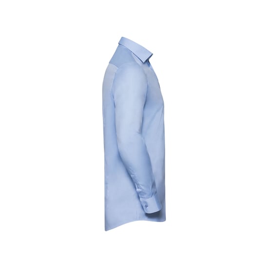 Russell Heren Formeel Overhemd met Contrast Visgraatsteek Getailleerde Lange Mouwen (Lichtblauw/Middenblauw/Bright Navy) - Image 3