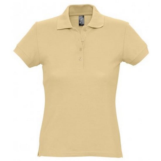 SOLS Dames/dames Passion Pique Poloshirt met korte mouwen (Zand) - Image 1
