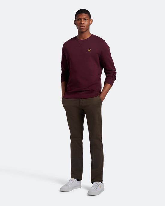 Lyle & Scott sweatshirt met ronde hals in bordeauxrood - Image 2
