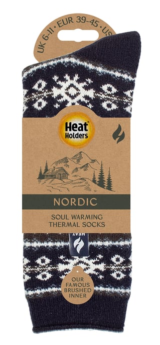 Heren Nordic Sokken | Heat Holders | Ademend Lite Extra Warme Winter Thermo Sokken - Navy - Image 2